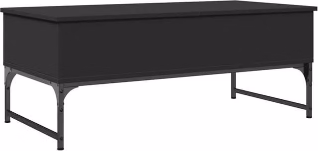 Berkfield Home Black Rectangular Coffee Table with Lift Mechanism, W/D/H: 100 x 50 x 40 cm