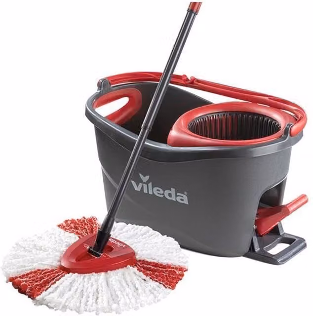 Vileda Turbo Spin Mop and Bucket Set with Wringer and Telescopic Handle in Multicolour – 1