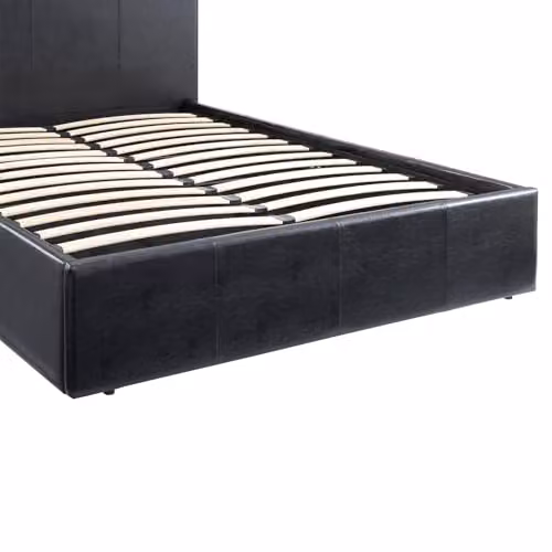 Direct Furniture Suppliers LUNA Small Double Ottoman Storage Bed in Black Faux Leather, H: 88.5 cm x W: 138 cm x L: 203 cm – 4