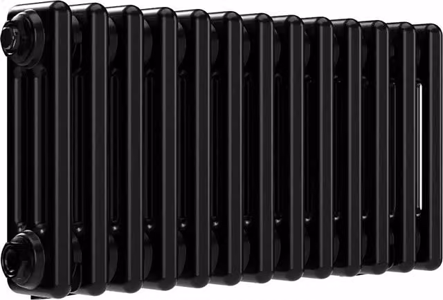 Lux Heat Black Horizontal 3 Column Traditional Steel Radiator, H 30.0 cm x W 60.5 cm x D 11.8 cm – 5