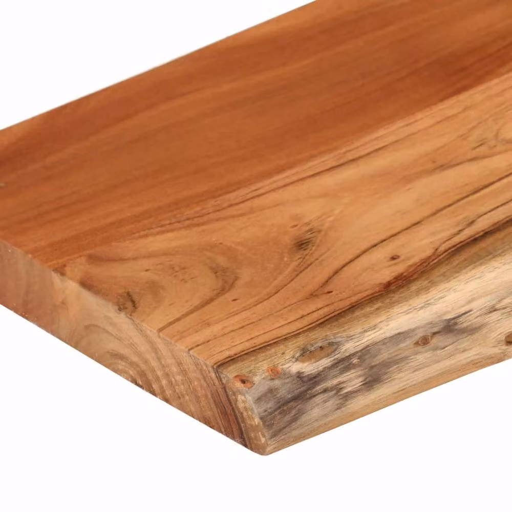Berkfield Home Rectangular Acacia Wood Wall Shelf with Live Edge, Brown, W: 70 cm, D: 30 cm, H: 2.5 cm – 3