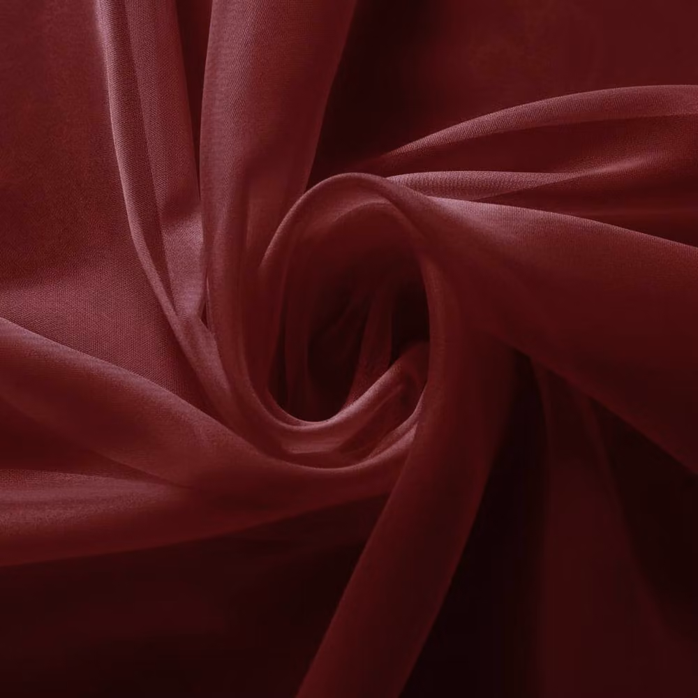 Luxury Living Maroon Voile Tab Top Sheer Curtain Pair with Crystal Tie Backs, Width: 145 cm, Drop: 183 cm – 3