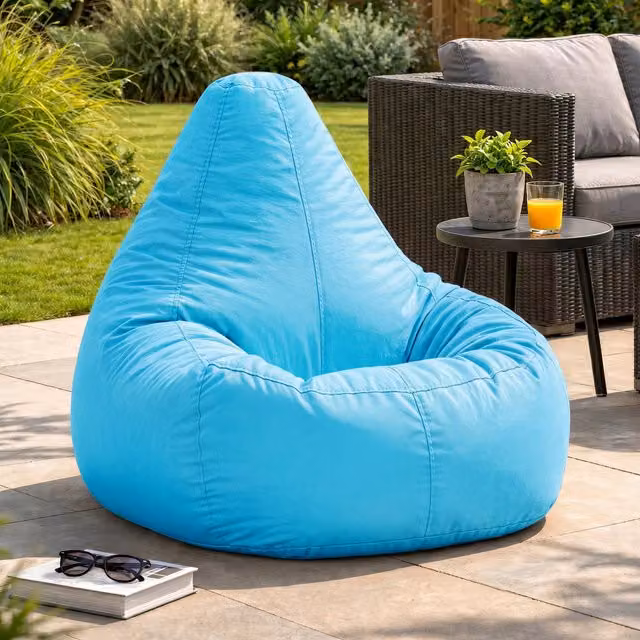 ICON Dalton High Back Adult Bean Bag Chair in Blue and Turquoise