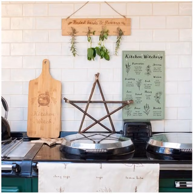 KDMK Kitchen Witch Wooden Chopping Board in Brown