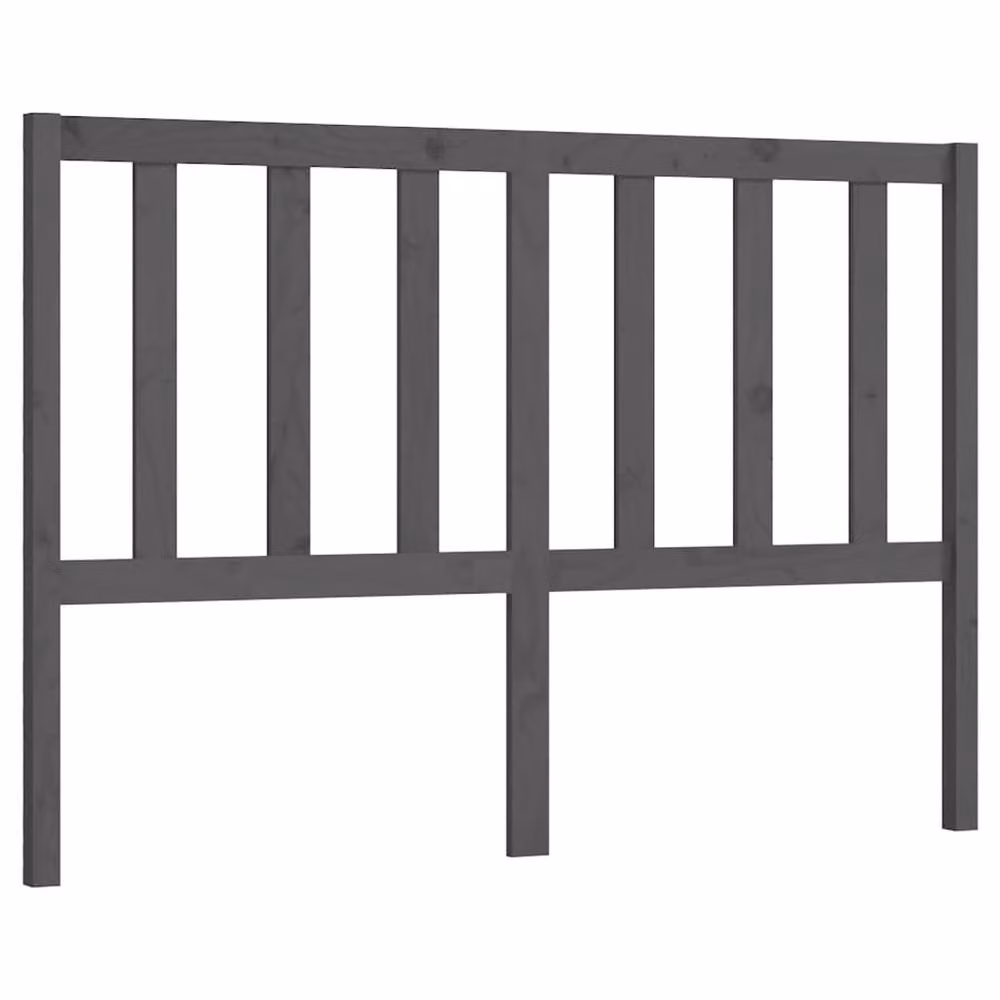 Berkfield Home Beautiful Bed Headboard in Grey Solid Pine Wood, W: 146 cm, D: 4 cm, H: 100 cm – 2