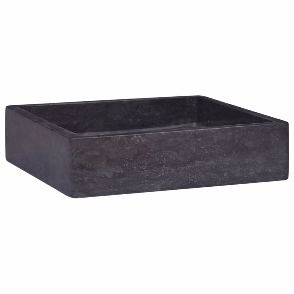 Berkfield Black Marble Home Sink W/D/H: 40 x 40 x 10 cm – 2