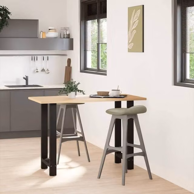 Berkfield Home Steel Coffee Table Legs in Black, 2 pieces, H: 50 x 90-91 cm – 1
