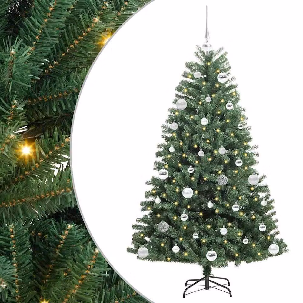 Berkfield Home Green Artificial Hinged Christmas Tree, Height: 150 cm – 2