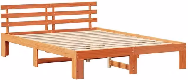 Berkfield Home Solid Pine Wood Bed Frame, Wax Brown, W/D/H: 150 x 200 cm – 1