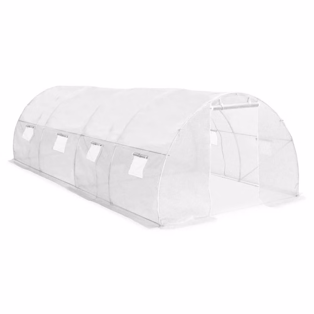 Berkfield Home White Freestanding Greenhouse with Galvanised Steel Frame, W/D/H: 600 x 300 x 200 cm – 2