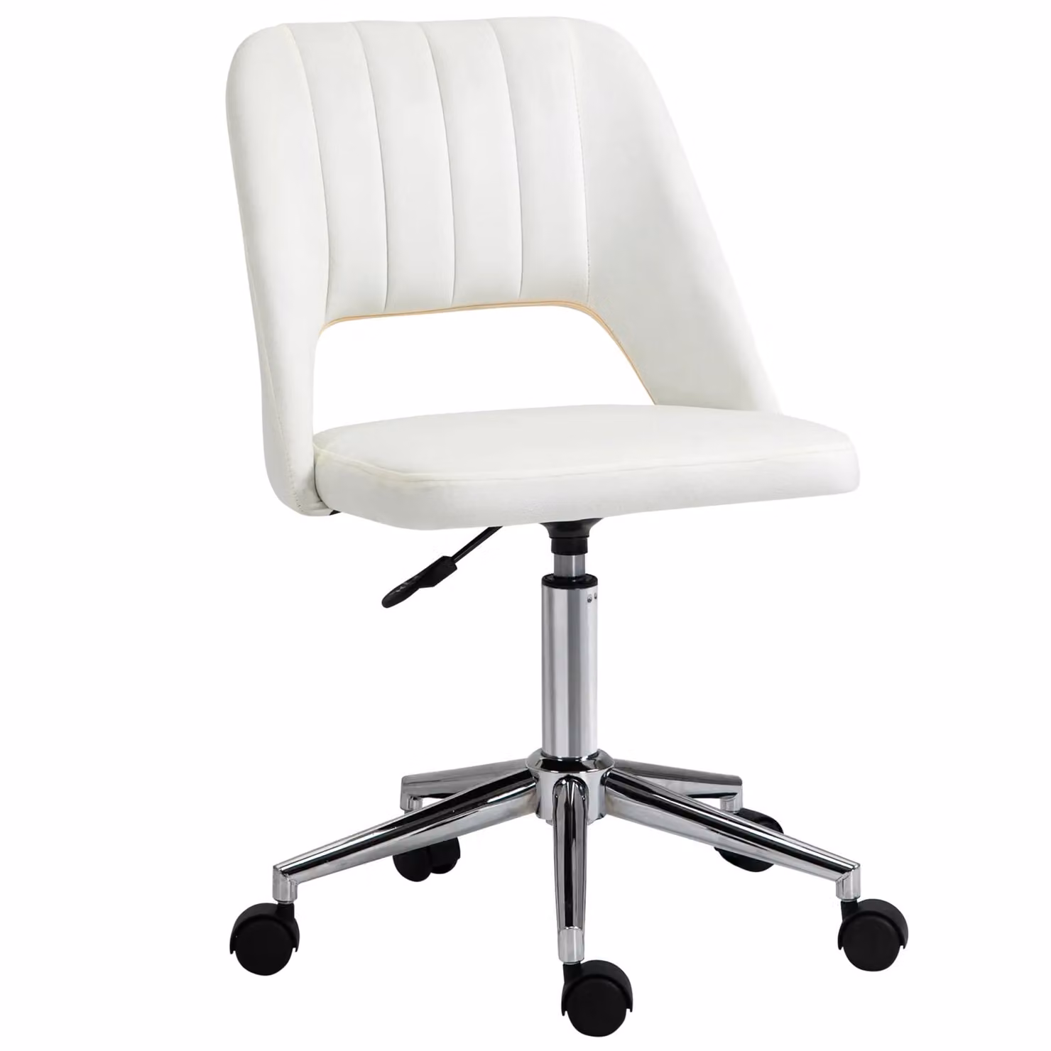Vinsetto Mid-Back Swivel Scallop Home Office Task Chair in Cream Beige – 2