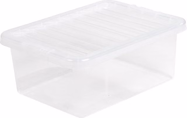 Wham Crystal Transparent Plastic Storage Box with Lid, 17l