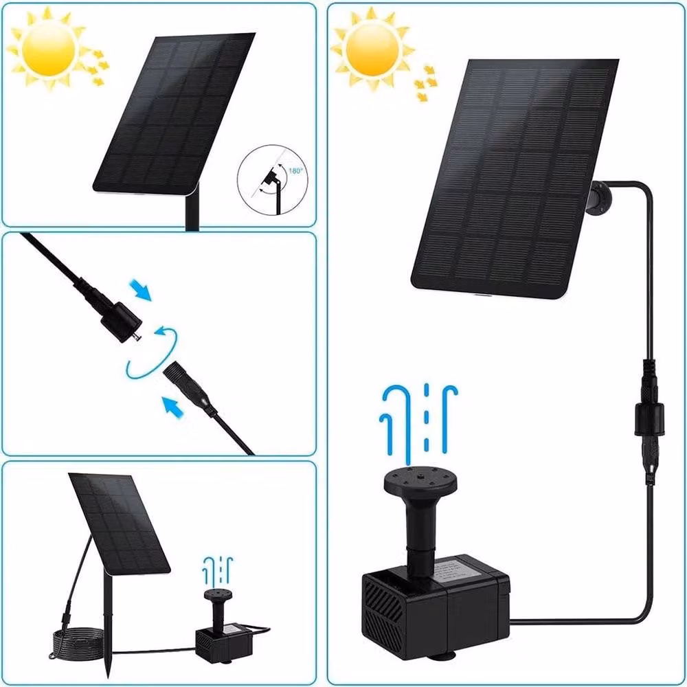 FLAVORA Solar Powered Water Feature Fountain Pump in Black – 4