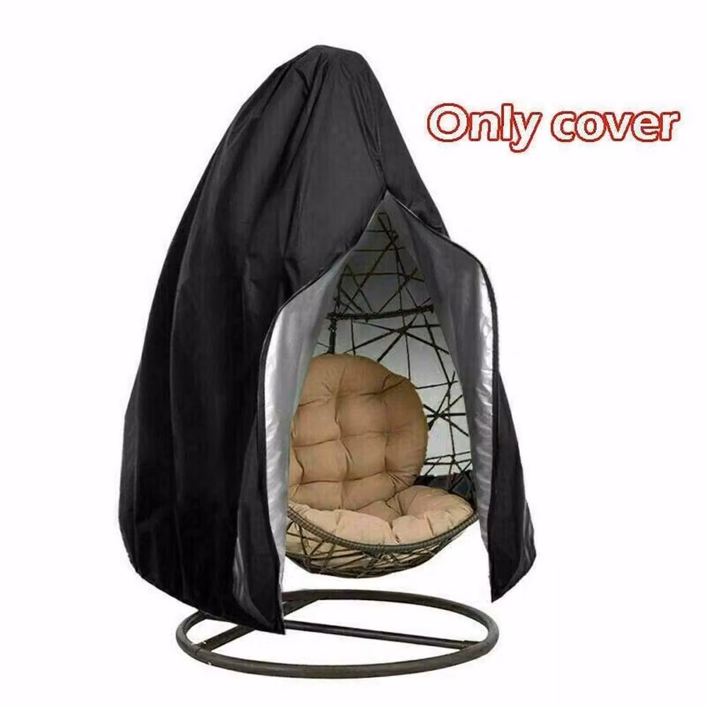 FORGEVIO Black Polyester Hanging Swing Egg Chair Cover for Garden and Patio, 0.6m2 – 3
