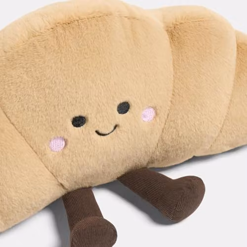 OHS Croissant Plush Decorative Pillow, Brown, 35 x 18 cm – 3