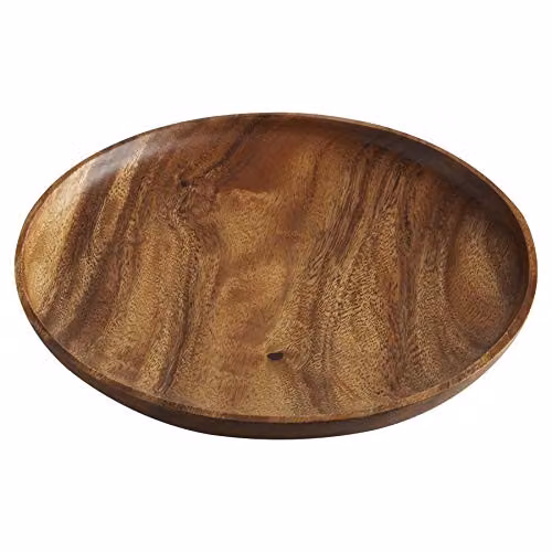 Premier Kora Large Round Acacia Wood Plate in Brown – 1
