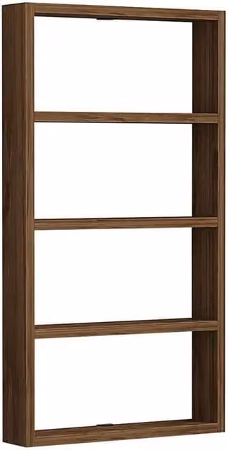 Calicosy LYA 4-Shelf Wall Mounted Wooden Shelf in Brown, Height: 80 cm