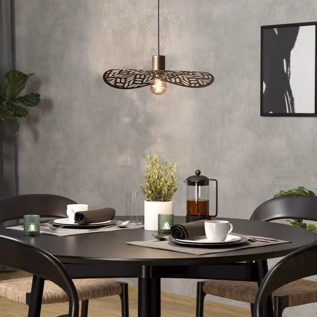 Eglo Swaby Rustic Metal Pendant Light in Bronze