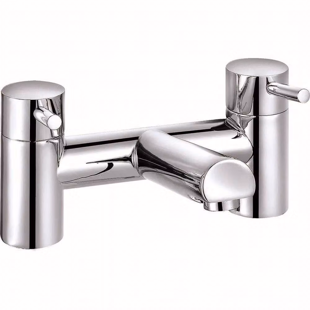 VOGREX Chrome Derby Brass Bathroom Tap Set with Basin, Bath, and Shower Mixer in Silver – 2