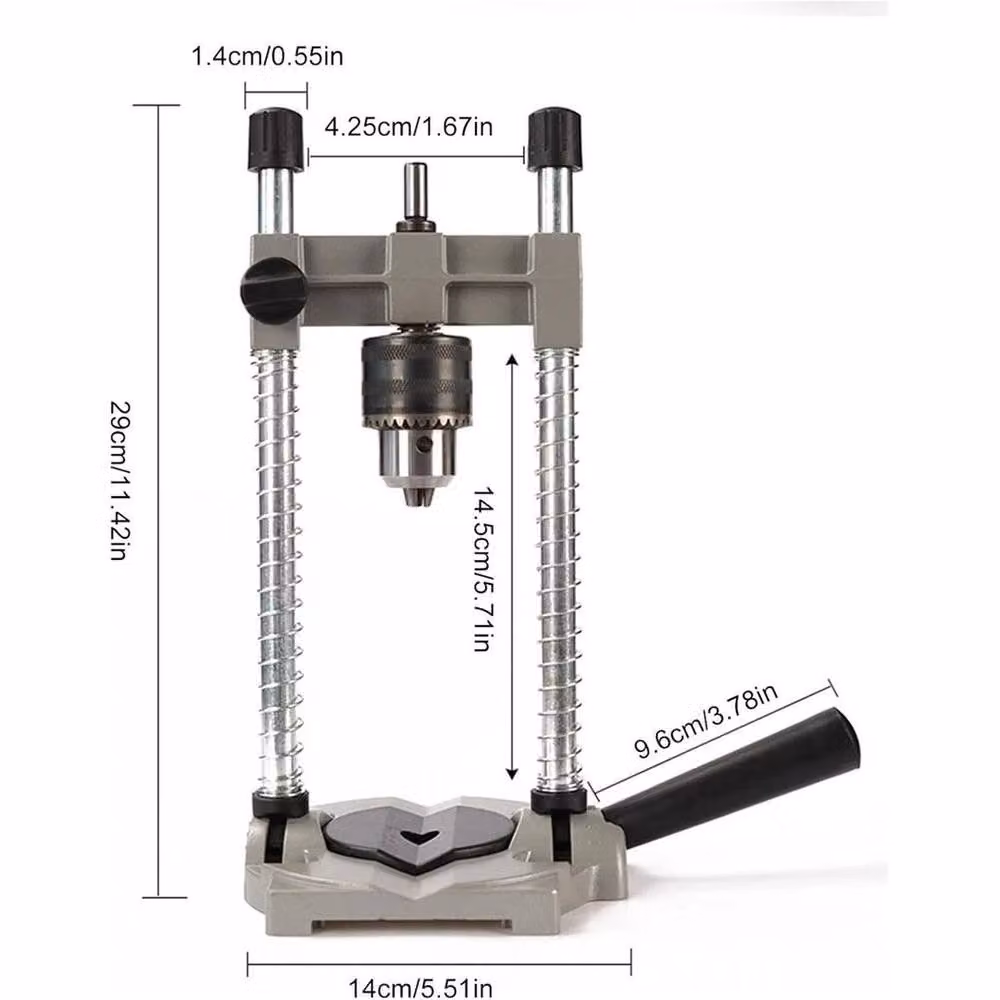 FLAVORA Mobile Drill Stand Drilling Aid in Silver, W: 520 mm, H: 290 mm, D: 290 mm – 2