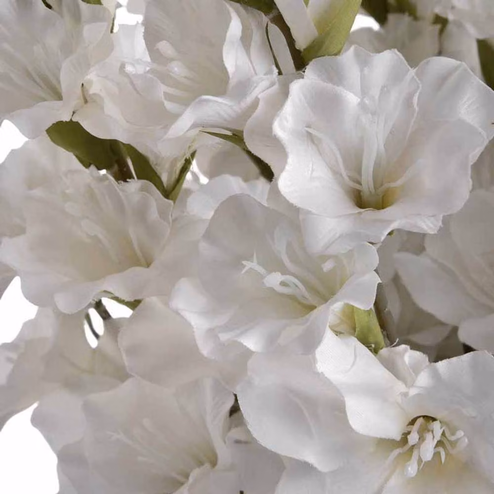 Lemon Pavilion Furniture and Decor White Artificial Gladioli Flowers, W11 x D6 x H108 cm – 4
