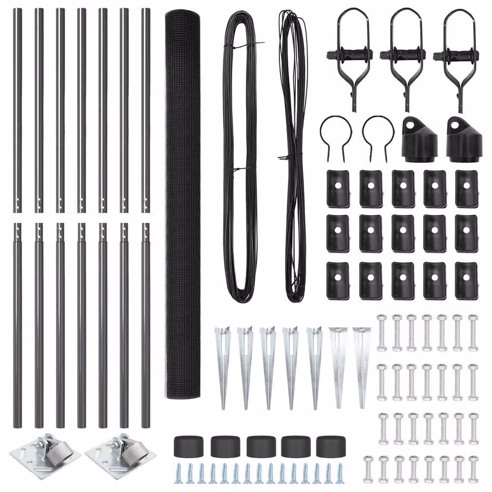 Berkfield Home Grey Steel Welded Wire Fence with 7 Spike Posts, 5 x 10 m – 4