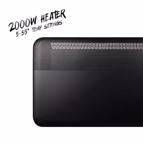 TCP 2000W Convection Panel Heater in Black, Wall Mounted or Freestanding with Digital Thermostat and Timer – 6