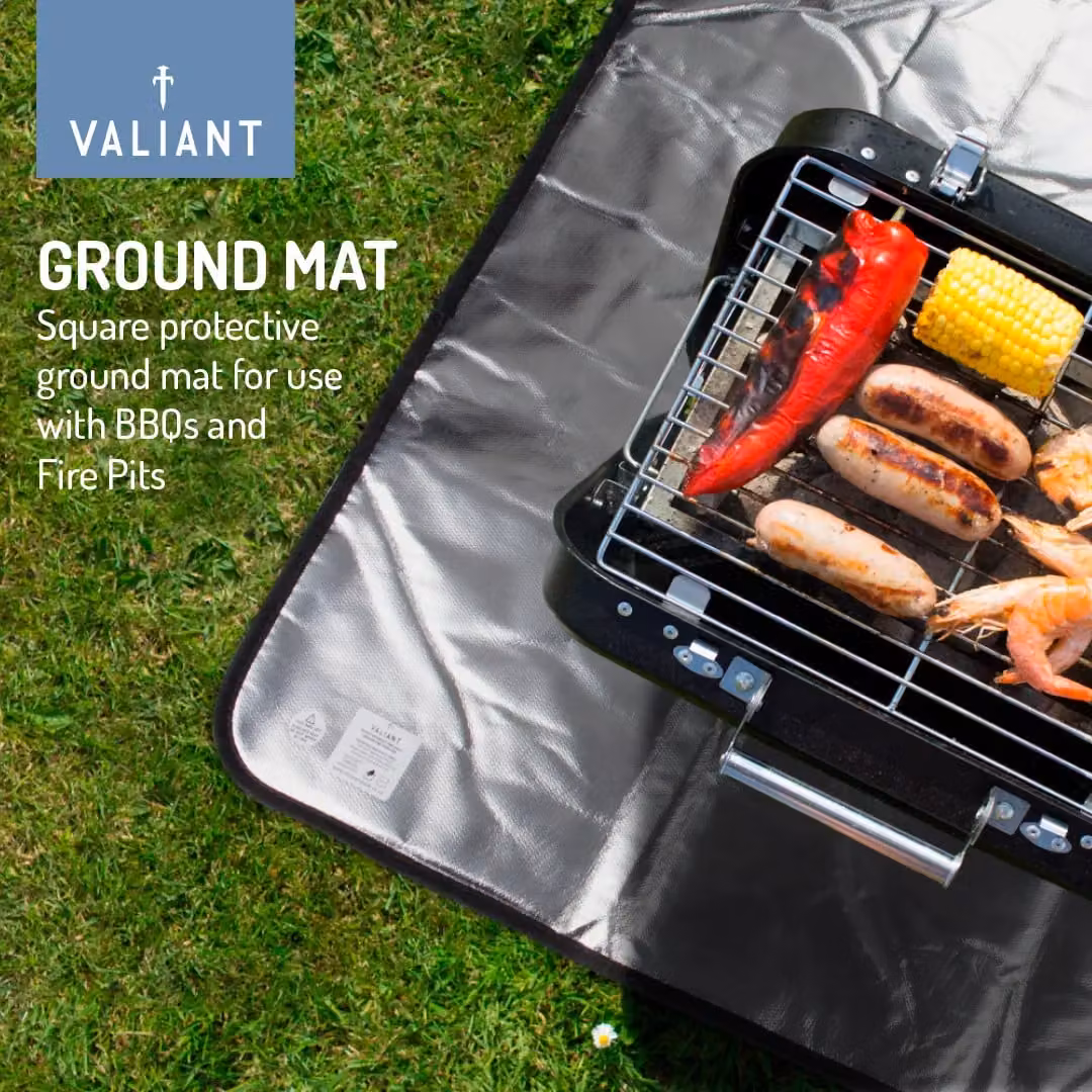 Valiant Heat Resistant Ground Mat in Charcoal Silver, W/D: 68 x 68 cm – 2