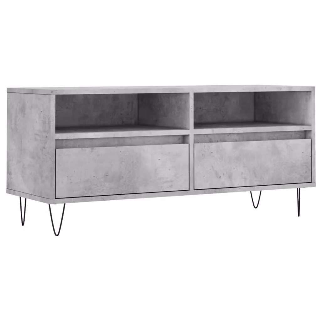 Berkfield Home Industrial TV Cabinet in Concrete Grey, W: 100 cm, D: 44.5 cm, H: 44.5 cm – 2