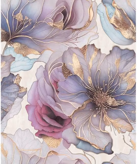 Muriva Renata Floral Heavyweight Textured Vinyl Wallpaper in Purple