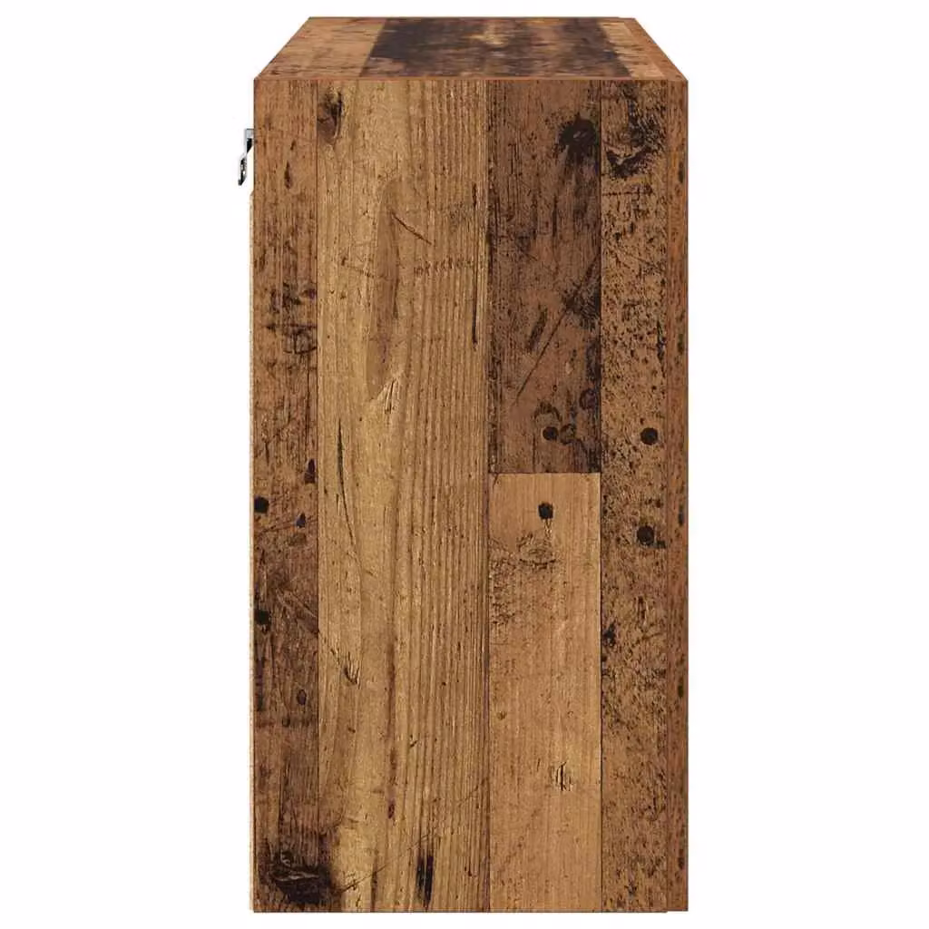 Berkfield Home Wall Mounted Cabinet in Old Wood Brown, W/D/H: 60 x 31 x 60 cm – 4