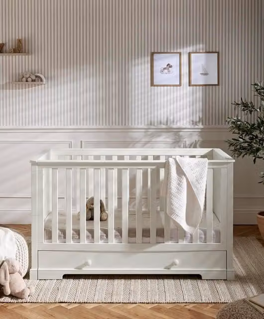 Mamas & Papas Oxford Cotbed in White