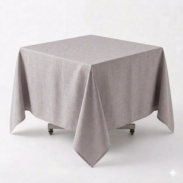 Luxury Living Silver Linen-Look Square Tablecloth, 135 x 135 cm