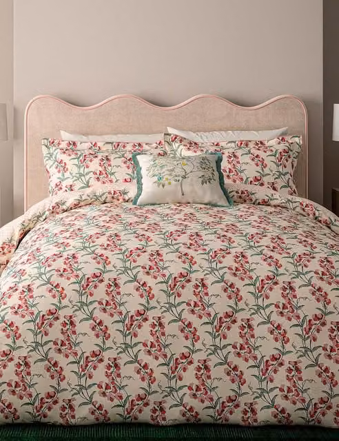 V&A The Ornamental Tree Square Cotton Cushion in Cream Mix and Multicolour