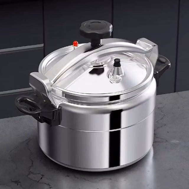 VOGREX 11L Aluminium Explosion-Proof Pressure Cooker Lid Latch Indicator in Silver – 1