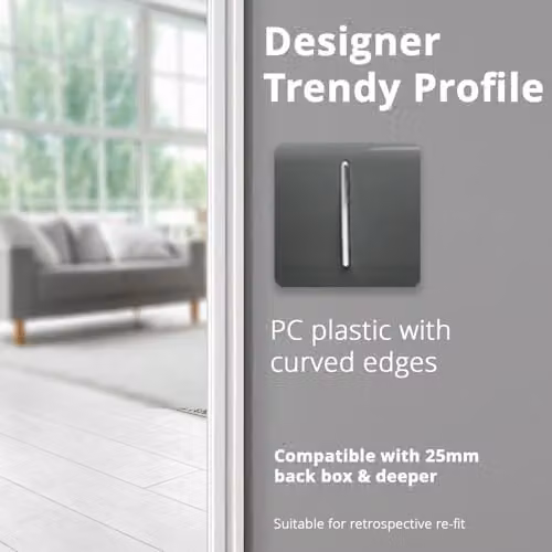 Trendi Switch 10 Amp Triple Pole Fan Isolator Switch in Chrome and Grey – 3