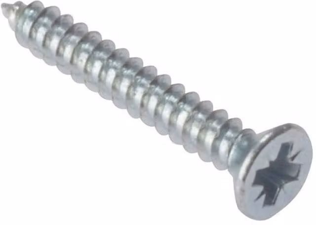 Forgefix Pozidriv Countersunk Self-tapping Galvanised Screws, Silver/Multicolour