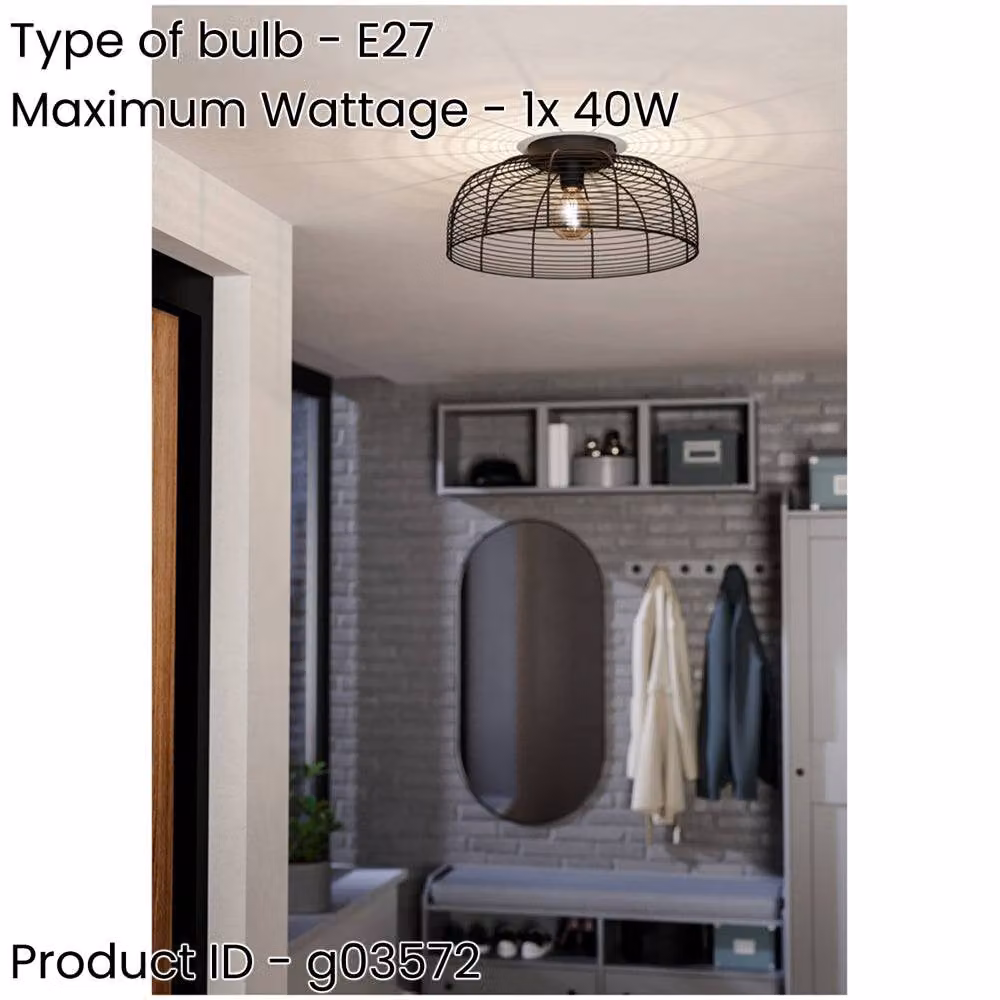 Loops Modern Black Metal Dome Ceiling Light – 2