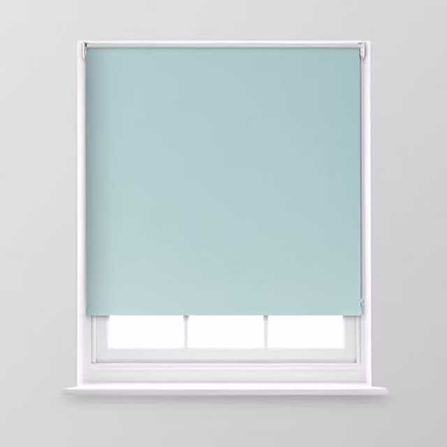 A.Unique Home Premium Trimmable Thermal Blackout Roller Window Blind in Duck Egg Blue, W: 120 cm, H: 170 cm