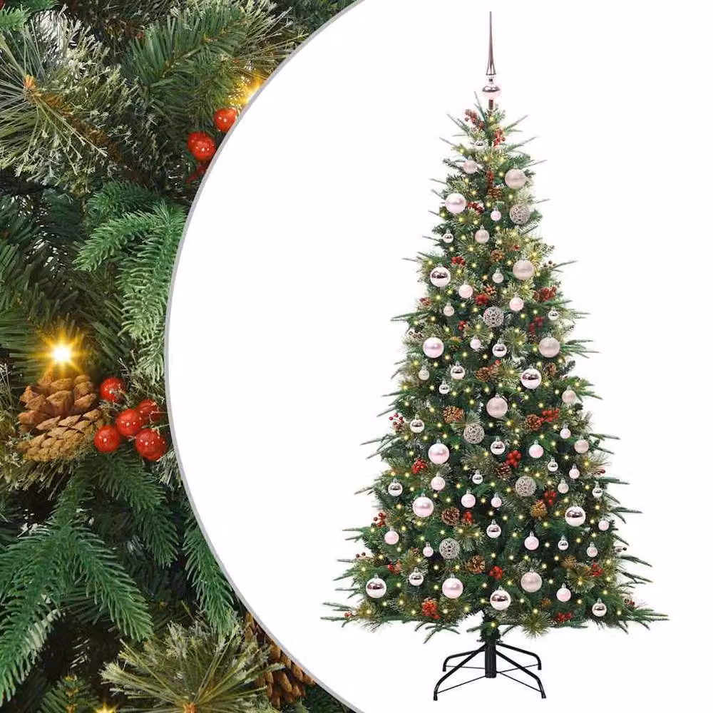 Berkfield Home Elegant Artificial Hinged Christmas Tree, Green, Height: 180 cm – 3