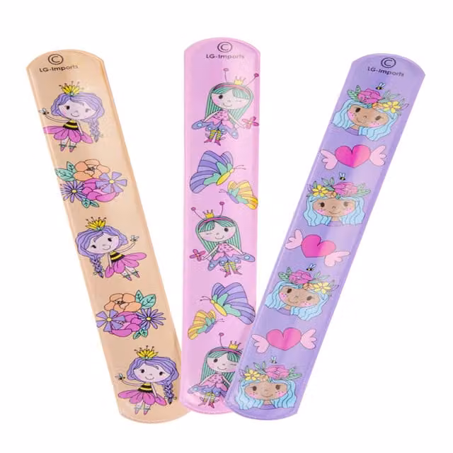LG-Imports Pack of 12 Princess Snap Bracelets in White and Multicolour