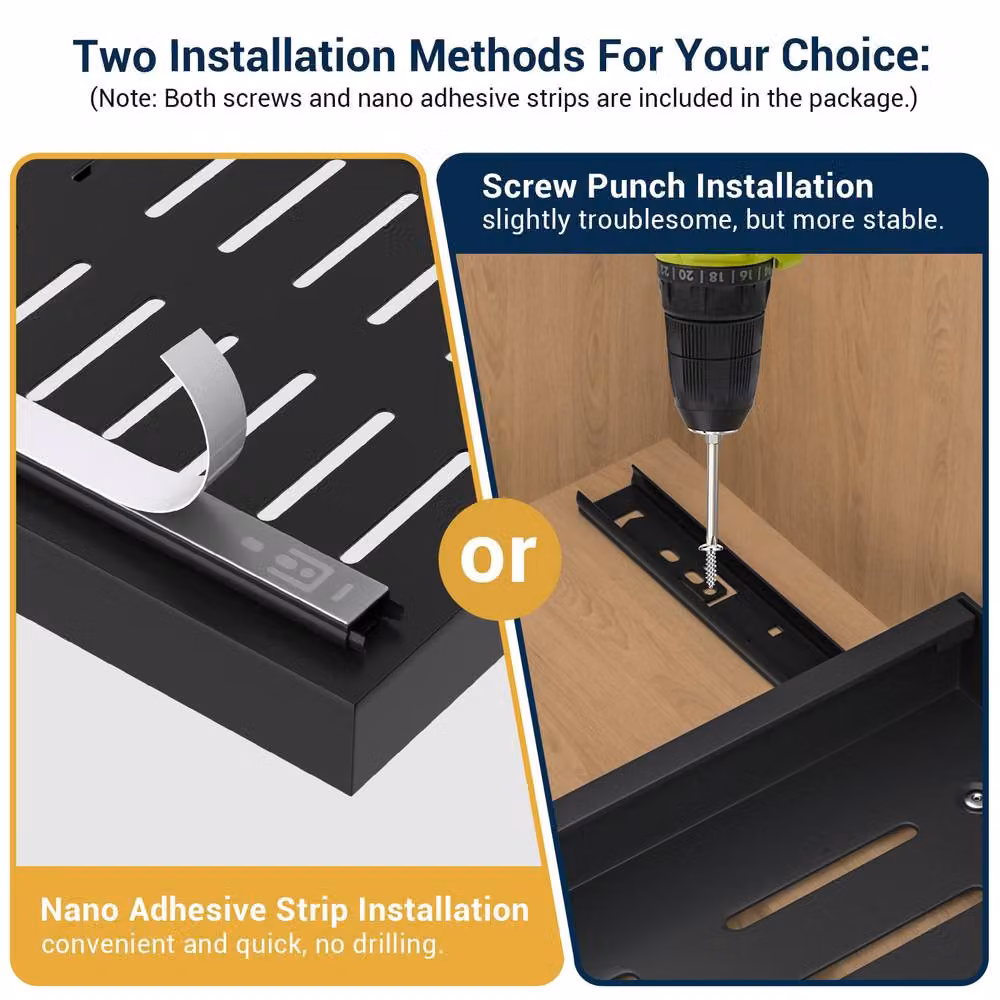 Blylund Kitchen Slide Drawer Organiser, 2 Pack, Matt Black – 6