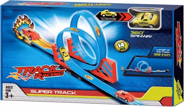 Track Racing Super Track Race Track Set with Vehicles in Multicolour