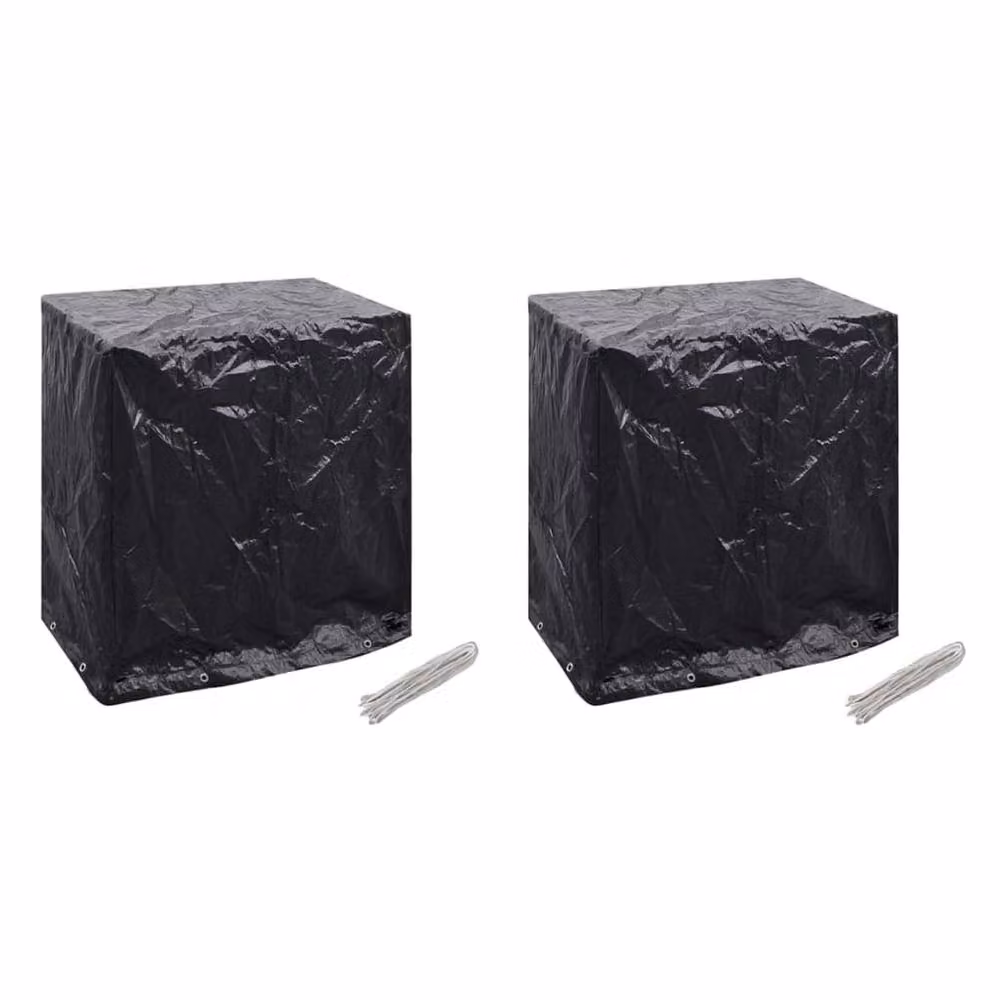 Berkfield Home 2-Piece Black Table Tennis Table Covers, W/D/H: 160 x 55 x 182 cm – 2