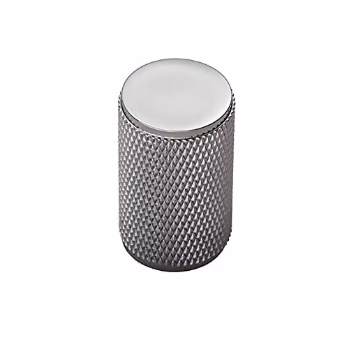 Loops 4 Pack Knurled Cylindrical Cupboard Door Knobs in Chrome – 2
