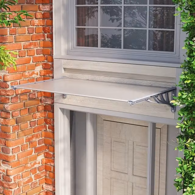 Livingandhome Grey Door Canopy Awning, Width: 150 cm