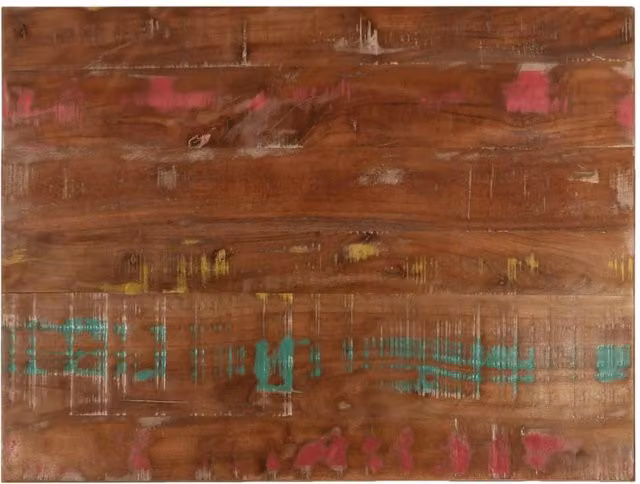 Berkfield Home Rectangular Solid Reclaimed Wood Table Top, Brown, W: 80 cm, D: 70 cm, H: 2.5 cm – 1