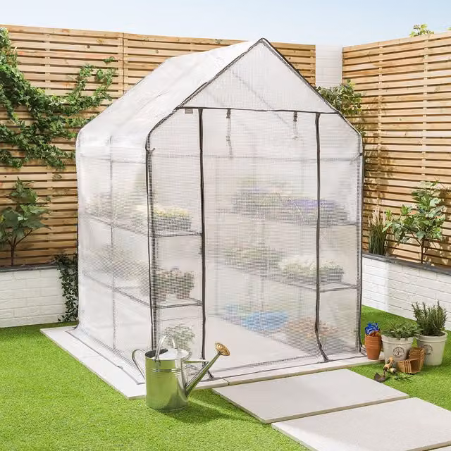 Christow Extra Large Walk In Growhouse Cover in Transparent PVC Plastic