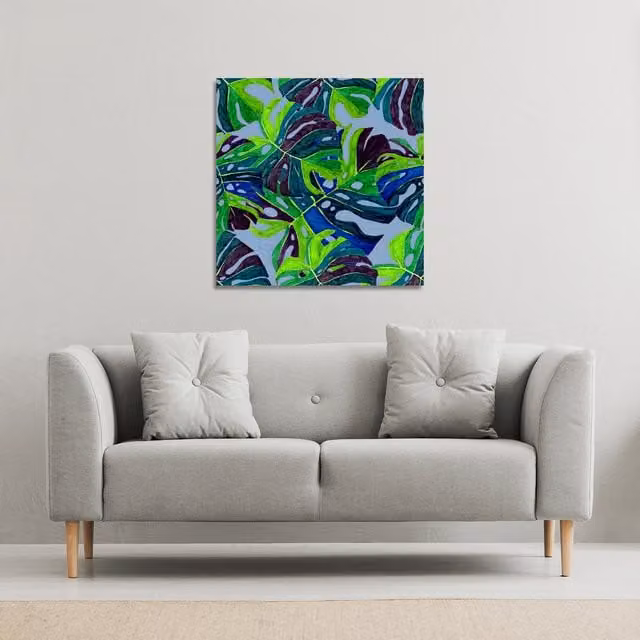 Benjamin Tate Design LTD Hand Drawn Exotic Botanical Plants Canvas Print, Green, 46 cm