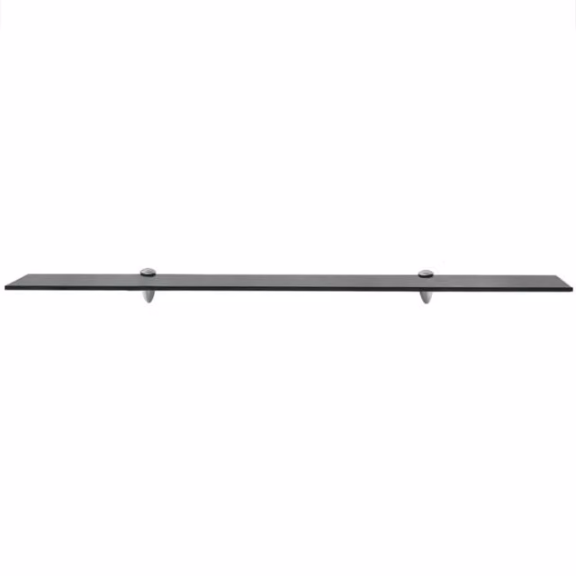 Berkfield Home Black Glass Floating Shelf W/D/H: 100 x 10 x 0.8 cm